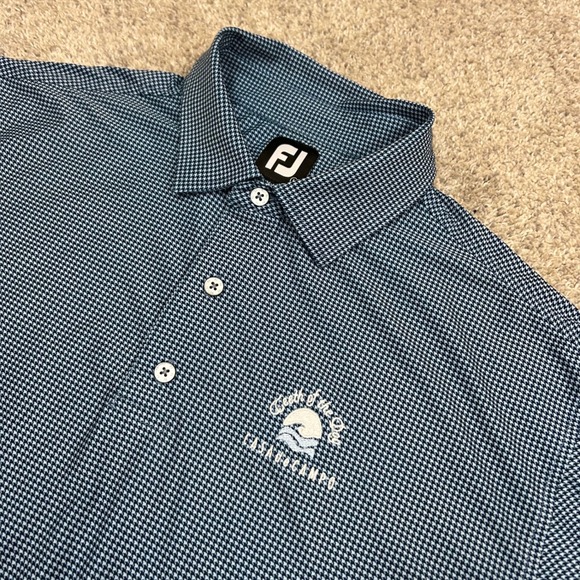 FootJoy Other - FootJoy Golf Polo Large Blue Houndstooth Teeth of the Dog Casa de Campo Shirt
